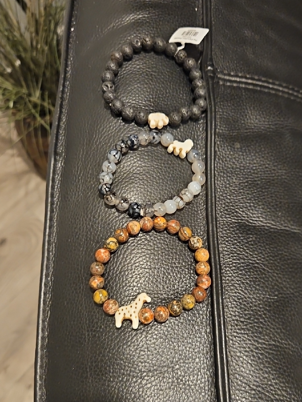FAHLO~ Beaded Animal Charm Bracelets - Giraffe , Lion,  Elephant~ NWOT